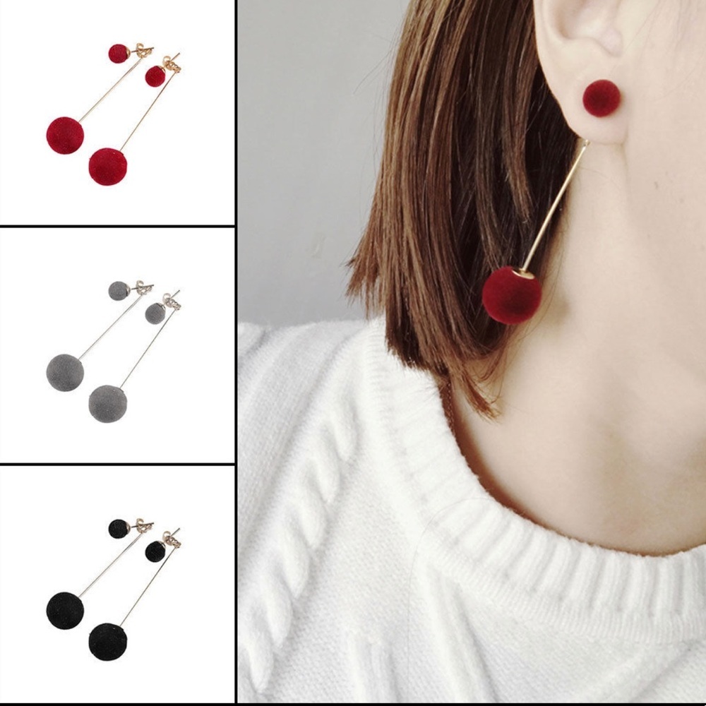 Double ball drop earrings